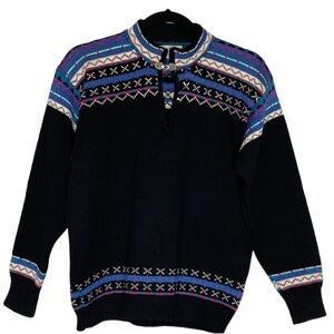 Fair Isle Stowe Woolens Vermont 100% Wool Vintage 1980’s Made In USA